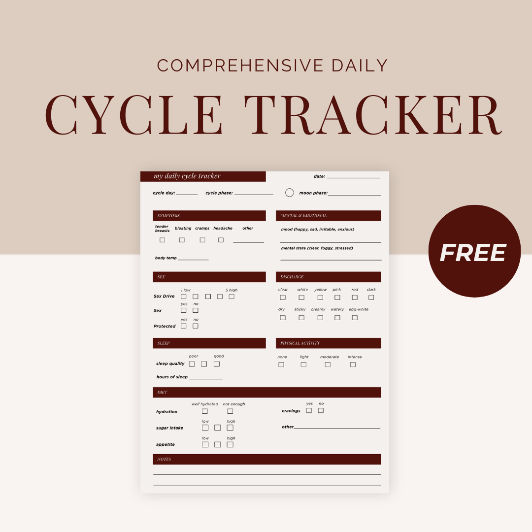 Image of our printable menstrual cycle tracker